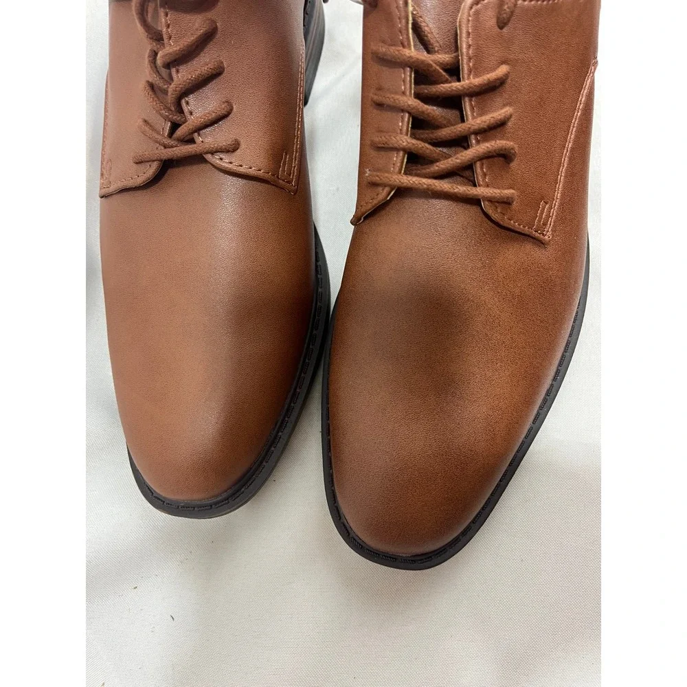 Goodfellow & Co Mens Cognac Brown Memory Foam Dress Shoes Size 7 Derby Lace Up